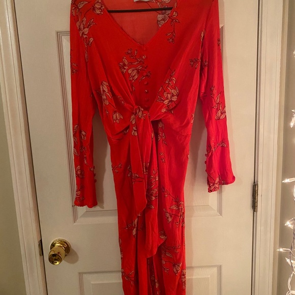 Floral Tie Waist Dress - Picture 3 of 4